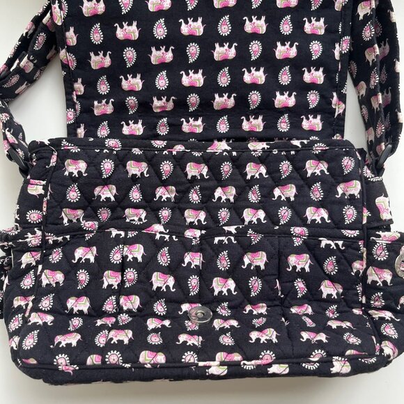 Retired Vera Bradley Pink Elephant Messenger Bag - Picture 5 of 7